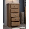 CLEARANCE Homestyle Torino Solid Oak Furniture 5 Drawer Wellington Chest